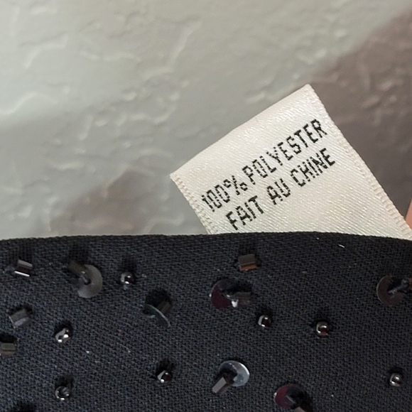 Evan Picone Black Beaded Asymmetrical Slip Dress - Picture 5 of 6